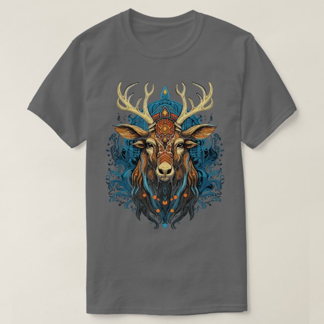 DMT Art Psychedelic Rentier T-Shirt (Design vorne)