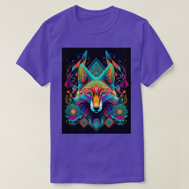 DMT Art Shamanic Fox 2 T-Shirt (Design vorne)