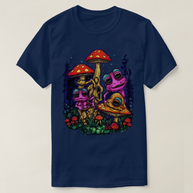 DMT Art Shroom Frogs 6 T-Shirt (Design vorne)