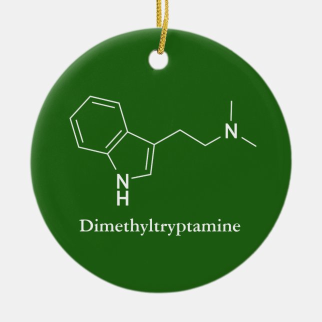 DMT Dimethyltryptamin Molecule Chemie Keramik Ornament (Vorne)