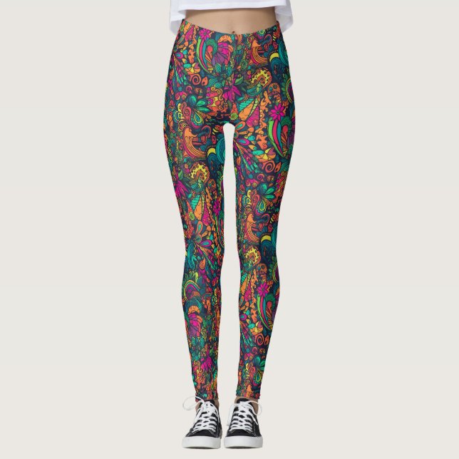 DMT Psychedelische Leggings [Doodle My Texture] (Vorderseite)