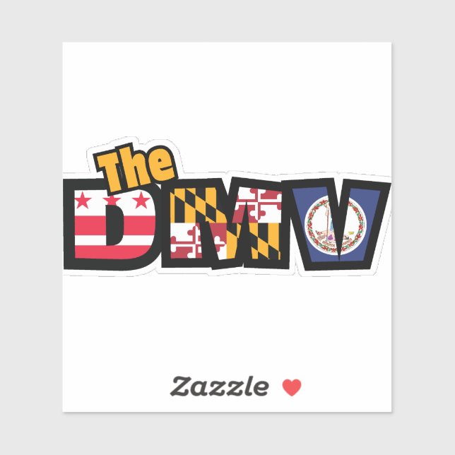 DMV DC Maryland Virginia Die Cut Decal Aufkleber (Blatt)