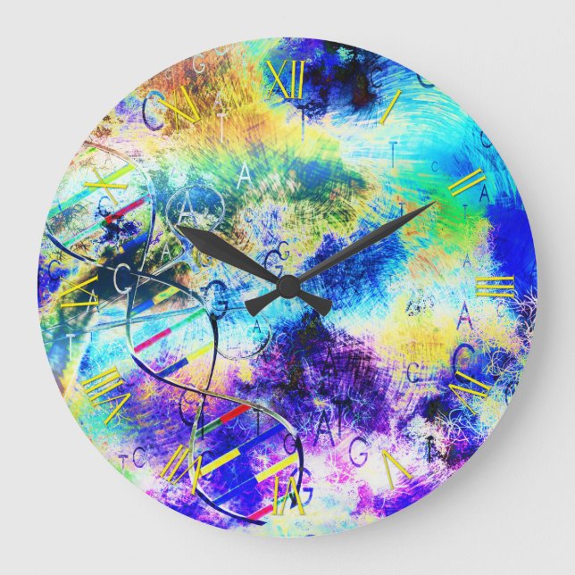 DNA-Art Große Wanduhr (Vorderseite)