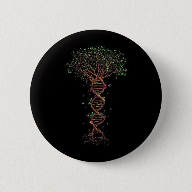 DNA-Baum Genetisch Lustiger Earth Day Pflanze eine Button (Vorderseite)