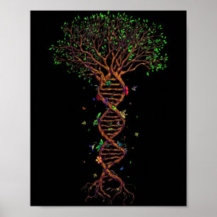 Dna-Baum Genetisch Lustiger Tag der Erde Pflanze e Poster