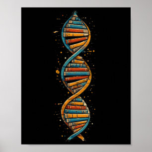 Dna Bücherregal Lesebuch Leser Lehrer Bibliothekar Poster