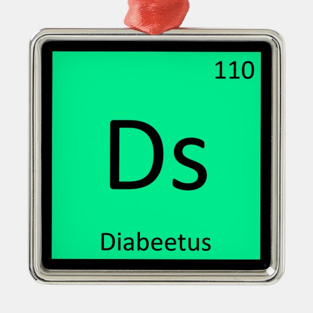 DNA - Diabeetus Meme Chemistry Periodic Table Ornament Aus Metall (Vorne)