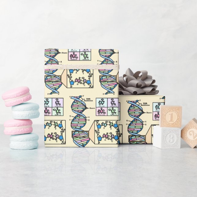DNA-Diagramm Geschenkpapier (Babyparty)