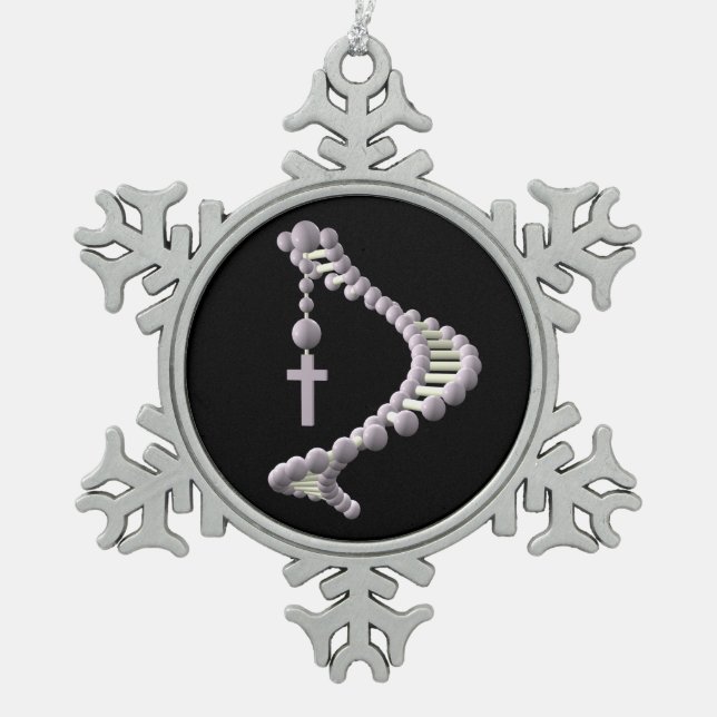DNA: Directed Evolution Schneeflocken Zinn-Ornament (Vorderseite)