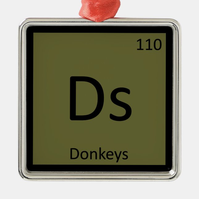 DNA - Donkeys Chemical Periodic Table Element Silbernes Ornament (Vorne)