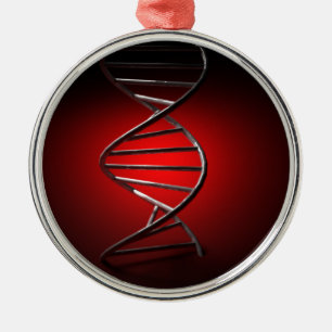DNA Double Helix Silbernes Ornament