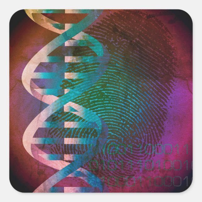 DNA Fingerprint Art Medical Science Quadratischer Aufkleber (Vorderseite)