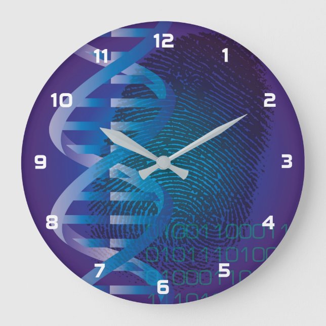 DNA Fingerprint Medizin Große Wanduhr (Vorderseite)