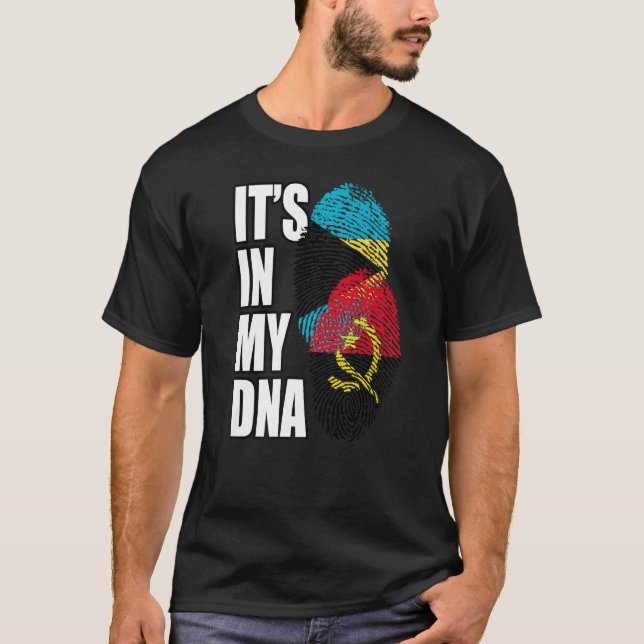 DNA-Flag Angolan und Bahamian T-Shirt (Vorderseite)