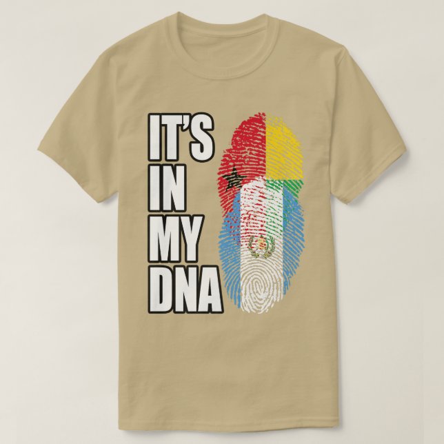 DNA-Flag Bissau Guinean und Guatemala T-Shirt (Design vorne)