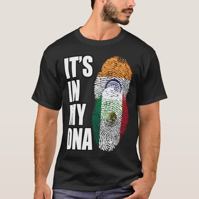 DNA-Flag für indisches und mexikanisches Mix T-Shirt (Vorderseite)