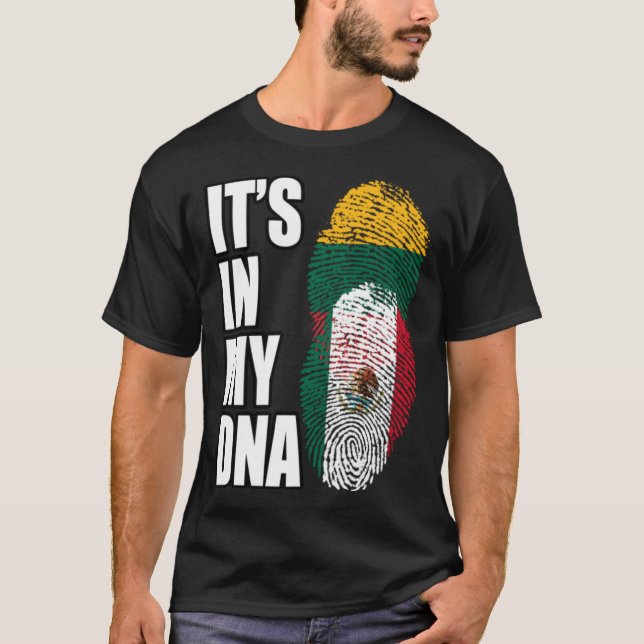 DNA-Flag für litauische und mexikanische Mischung T-Shirt (Vorderseite)