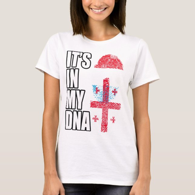 DNA-Flag für luxemburgische und georgische Mischun T-Shirt (Vorderseite)