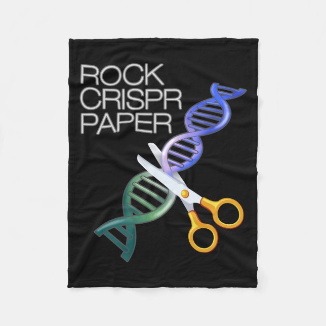 Dna Funny Rock Paper Crispr Genetic Science Race  Fleecedecke (Vorderseite)