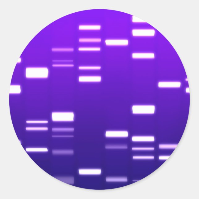DNA-Genetik-Code Lila Runder Aufkleber (Vorderseite)