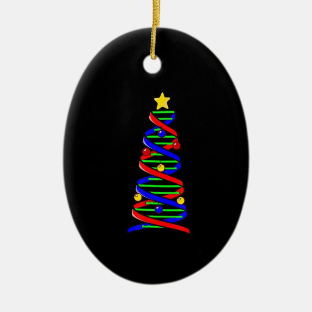 DNA Helix Christmas Tree Life Science Biologie Keramik Ornament (Vorne)