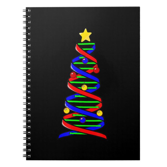 DNA Helix Christmas Tree Life Science Biologie Notizblock (Vorderseite)