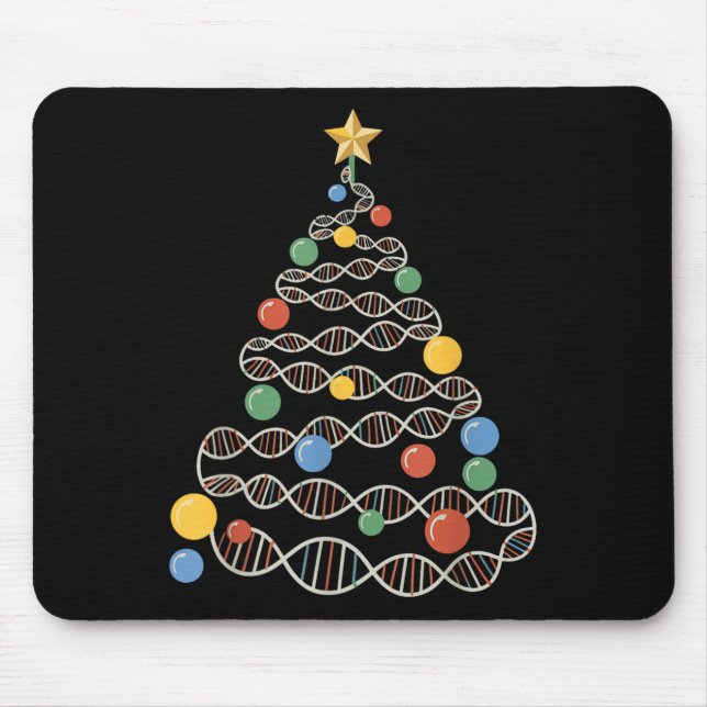 Dna Helix Christmas Tree Scientist Biology Science Mousepad (Vorne)