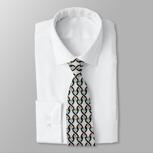 DNA Helix Symbol Design Necktie Krawatte (Gebunden)