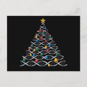 DNA-Helix-Weihnachtsbaum Biologie Naturwissenschaf Feiertagspostkarte