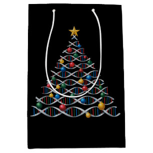 DNA-Helix-Weihnachtsbaum Biologie Naturwissenschaf Mittlere Geschenktüte