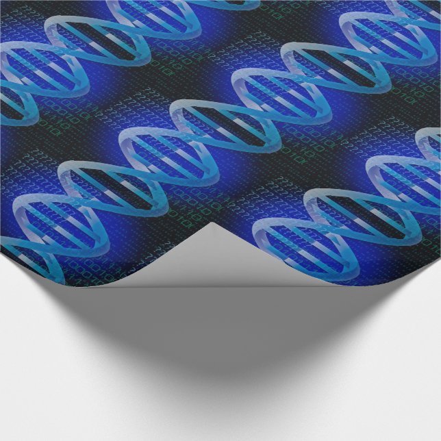 DNA ID Blue Science Geschenkpapier (Ecke)