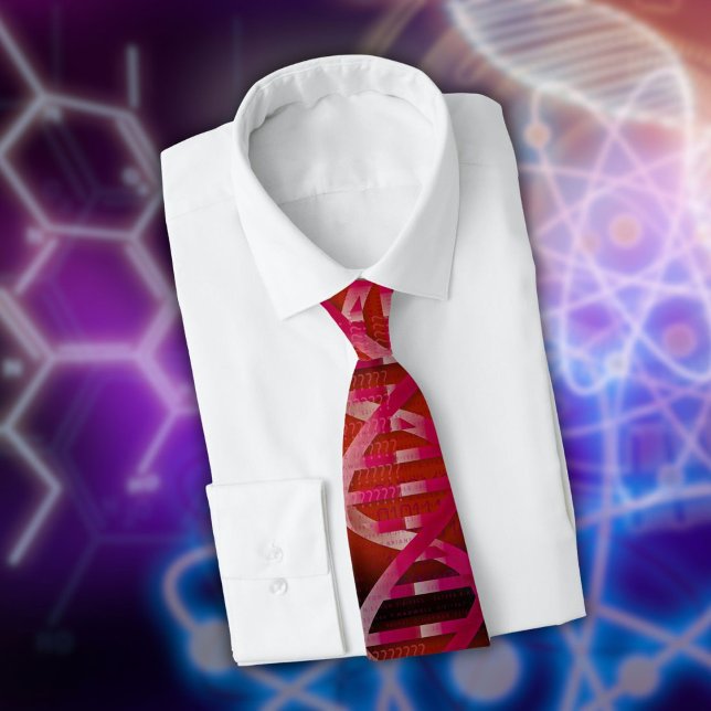 DNA ID Red Medical Science Geek Neck Tie Krawatte (DNA ID Red Medical Science Geek Neck Tie)