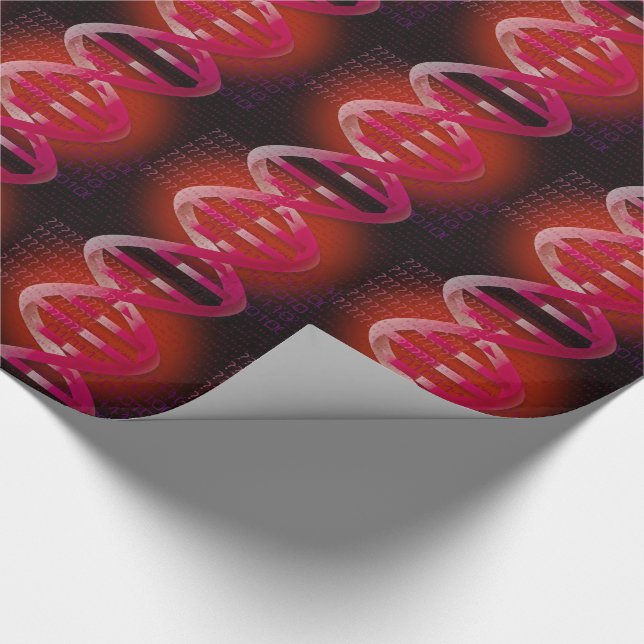 DNA ID Red Science Geschenkpapier (Ecke)