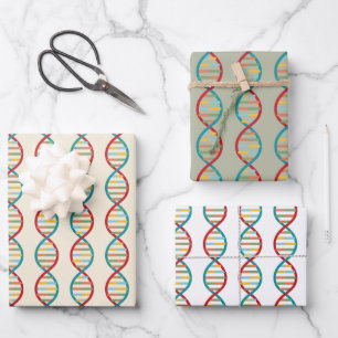 ​ ​ DNA Mitte des Jahrhunderts Moderne STEM-Biolog Geschenkpapier Set