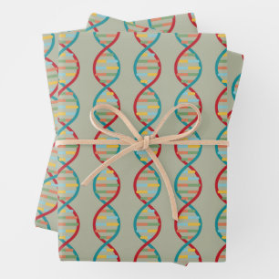  DNA Mitte des Jahrhunderts Moderne STEM-Biolog Geschenkpapier Set