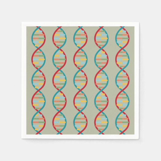 ​ ​ DNA Mitte des Jahrhunderts Moderne STEM-Biolog Serviette (Vorderseite)