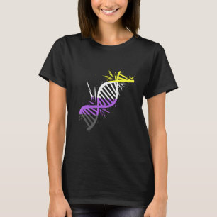 DNA-Molekül Nichtbinäre Flagge Nichtbinärer Stolz T-Shirt