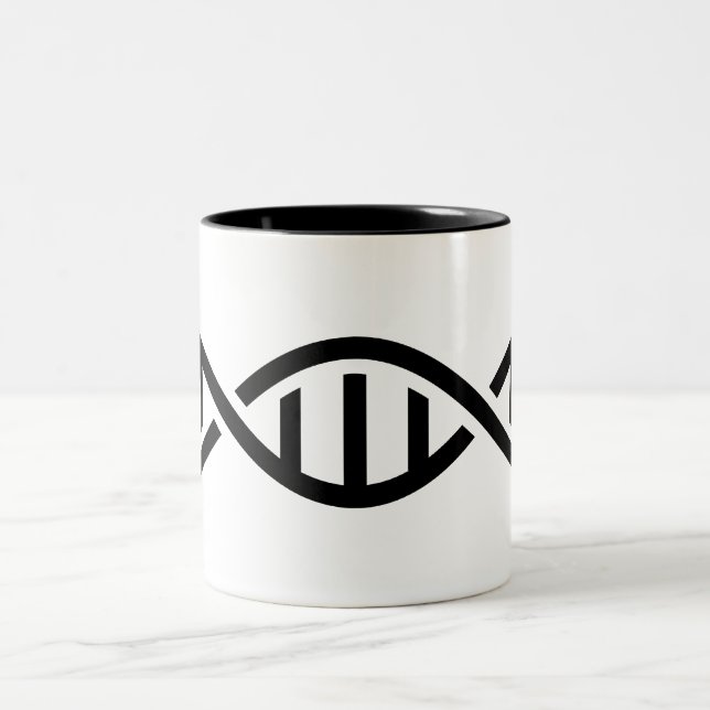 DNA-Piktogramm-Tasse Zweifarbige Tasse (Mittel)