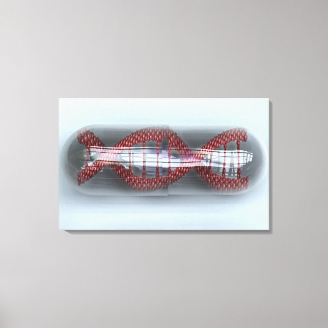 DNA-Strang in einer Kapsel Leinwanddruck (Vorderseite)