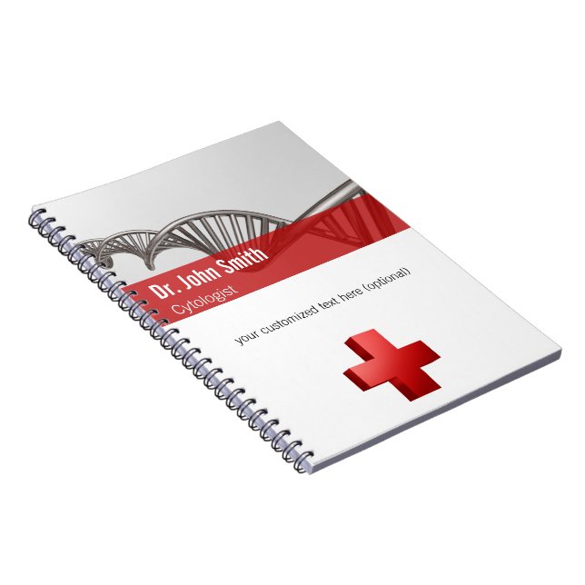 DNA-Strang-Kreuz der beruflichen Medizinwissenscha Notizblock (Rechte Seite)