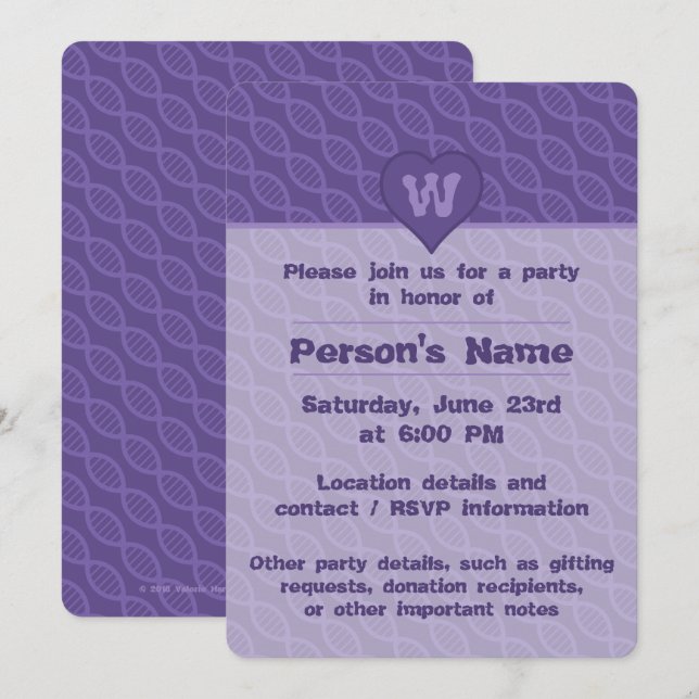 DNA-Streifen-Party Einladung (Vorne/Hinten)