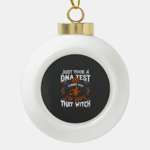 DNA-Test Hexe Halloween Kürbis Spinnennetz Keramik Kugel-Ornament