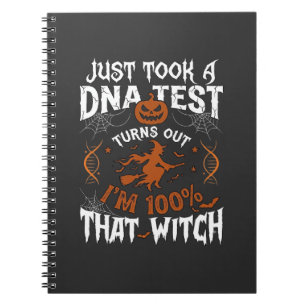 DNA-Test Hexe Halloween Kürbis Spinnennetz Notizblock