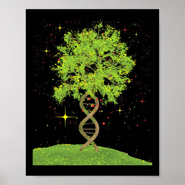 Dna Tree - Biologe Biologie Student Science Earth Poster (Vorne)