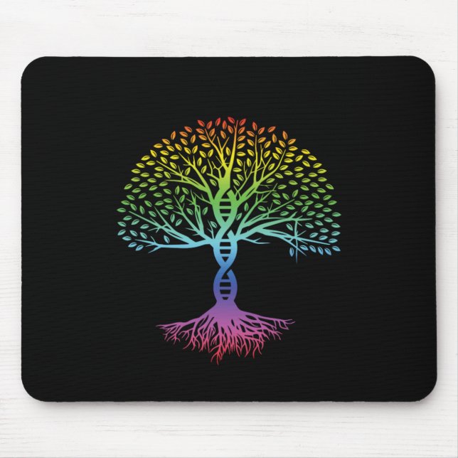 DNA Tree Farbige Meditation Yoga Zen Asana Geschen Mousepad (Vorne)
