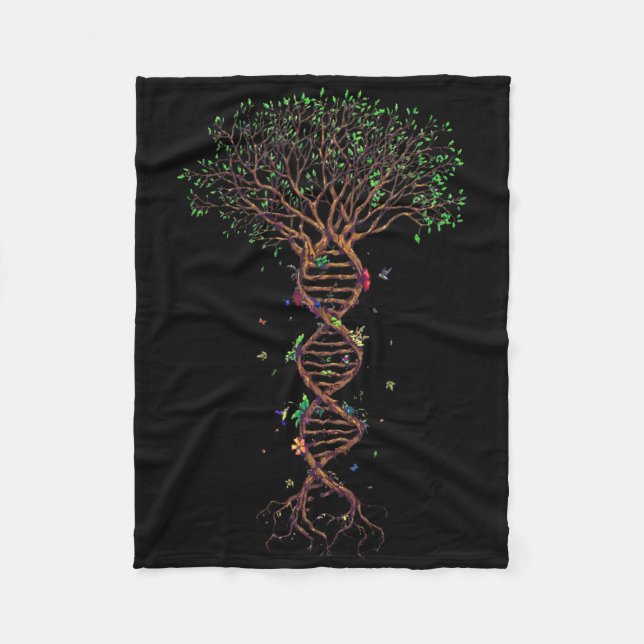 DNA Tree Genetic Funny Earth Day Pflanze A Tree Li Fleecedecke (Vorderseite)