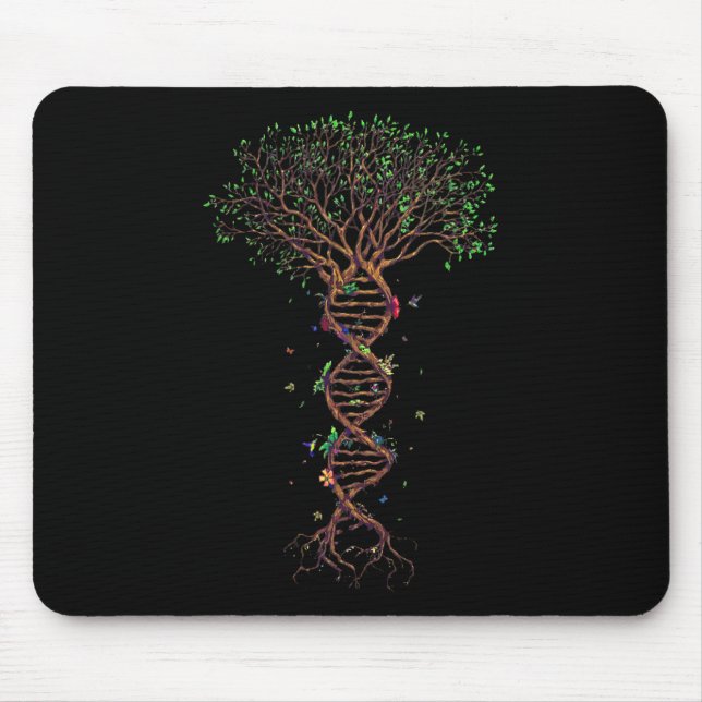 DNA Tree Genetic Funny Earth Day Pflanze A Tree Li Mousepad (Vorne)