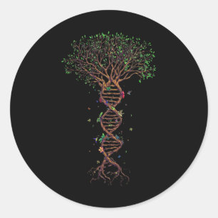 DNA Tree Genetic Funny Earth Day Pflanze A Tree Li Runder Aufkleber
