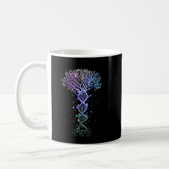 DNA Tree Life Earth Genetics Biologe Science Gif Kaffeetasse (Links)