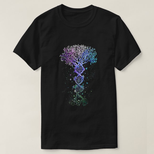 DNA Tree Life Earth Genetics Biologe Science Gif T-Shirt (Design vorne)